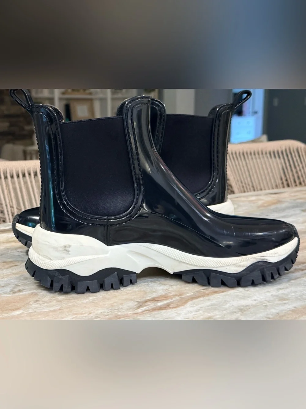 Women’s LEMON JELLY Jayden black vegan ankle rain boots- Size 41